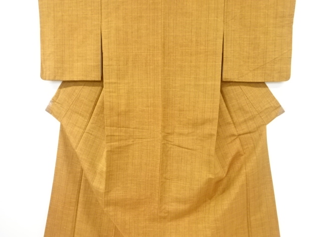 JAPANESE KIMONO / ANTIQUE KIMONO / SILK / TSUMUGI / WOVEN GRID